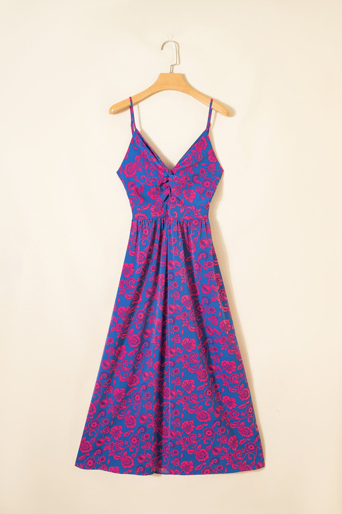 KaleaBoutique Stylish Floral Print Twisted V Neck Tied Backless Maxi Dress - KaleaBoutique.com