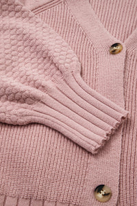 KaleaBoutique Comfortable Mixed Texture Knit Button V Neck Sweater Cardigan - KaleaBoutique.com