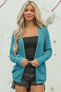 KaleaBoutique Stylish Mix Pattern Hollowed Knit Open Front Cardigan - KaleaBoutique.com