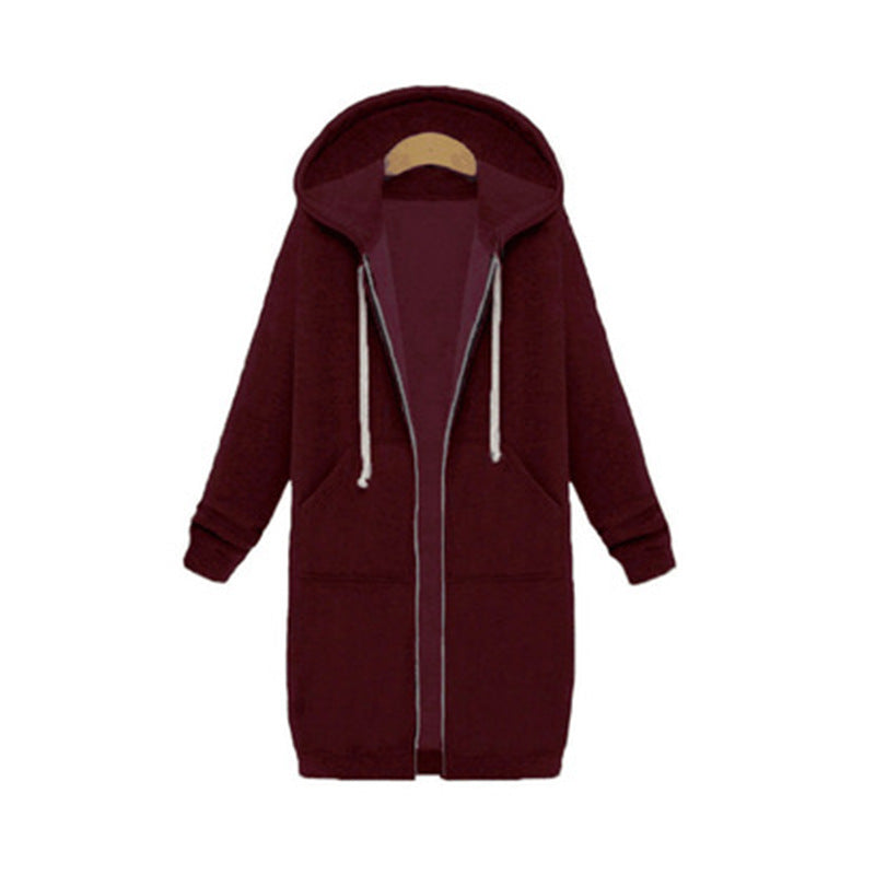 Women's Longline Full-Zip Hooded Sweatshirt with Pockets - KaleaBoutique.com