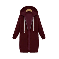 Women's Longline Full-Zip Hooded Sweatshirt with Pockets - KaleaBoutique.com