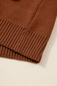 KaleaBoutique Stylish Ribbed High Neck Front Pockets Center Seam Shift Sweater Dress - KaleaBoutique.com
