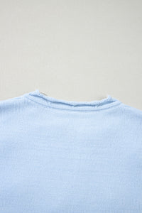 KaleaBoutique Flower Detail Knitted Notched Neck Sweater - KaleaBoutique.com
