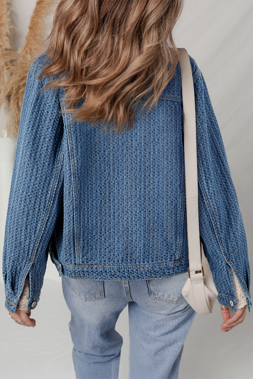 Double Flap Pocket Denim Textured Button Down Jacket - KaleaBoutique.com