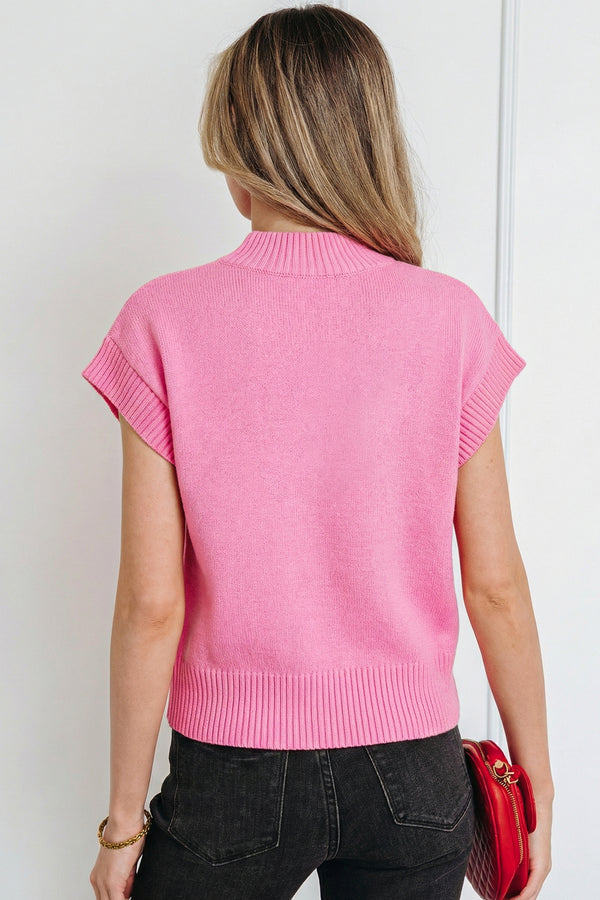 KaleaBoutique Stylish Valentine Heart Graphic Cropped Short Sleeve Sweater - KaleaBoutique.com