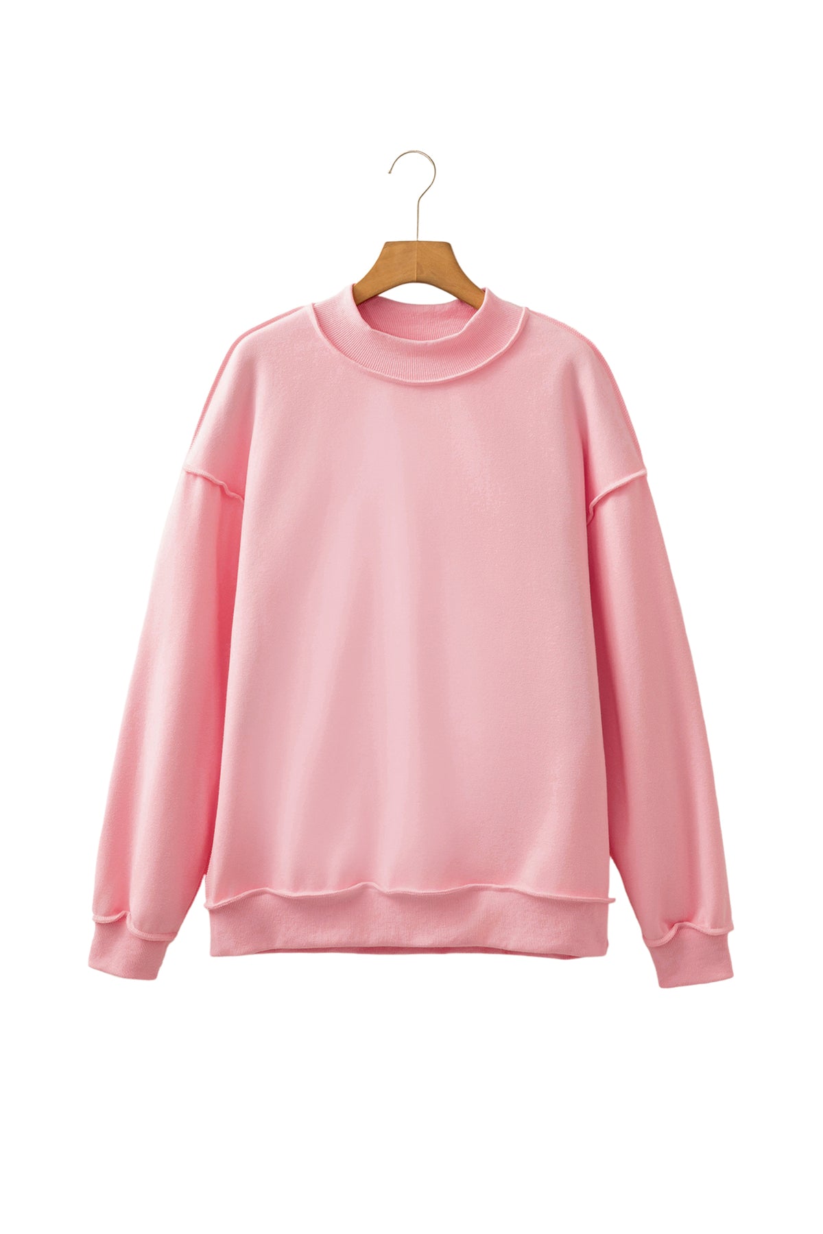 KaleaBoutique Comfortable Oversize Drop Shoulder Reversible Mock Neck Sweatshirt - KaleaBoutique.com