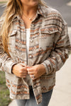 KaleaBoutique Aztec Geometric Print Pockets Plus Size Jacket - KaleaBoutique.com