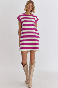 KaleaBoutique Stylish Cap Sleeve Pocketed Shift T-shirt Dress - KaleaBoutique.com