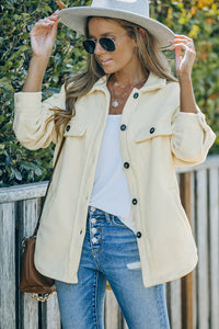 Turn Down Collar Buttoned Shirt Jacket - KaleaBoutique.com