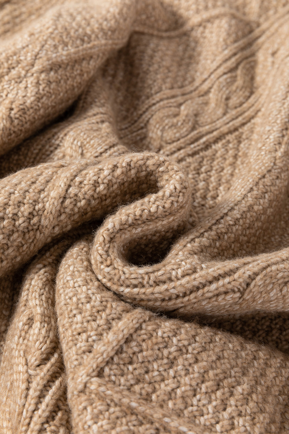 KaleaBoutique Stylish Cable Knit Drop Shoulder Loose Fit Sweater Dress - KaleaBoutique.com