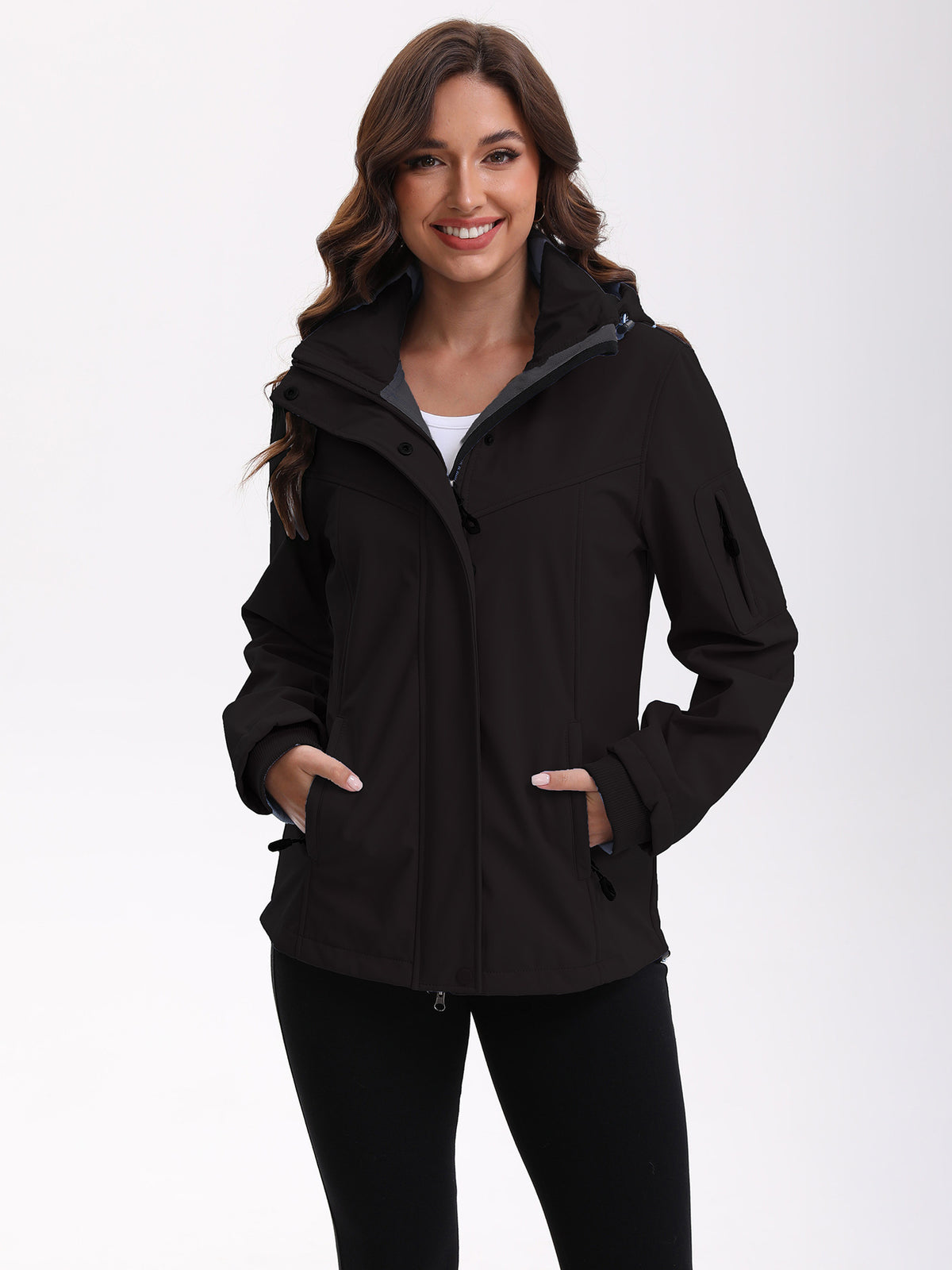 Women’s Multi-Pocket Jacket with Detachable Hood - KaleaBoutique.com