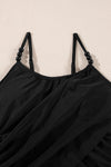 KaleaBoutique Beaded Spaghetti Straps Ruched Overlapped Colorblock One Piece Swimsuit - KaleaBoutique.com
