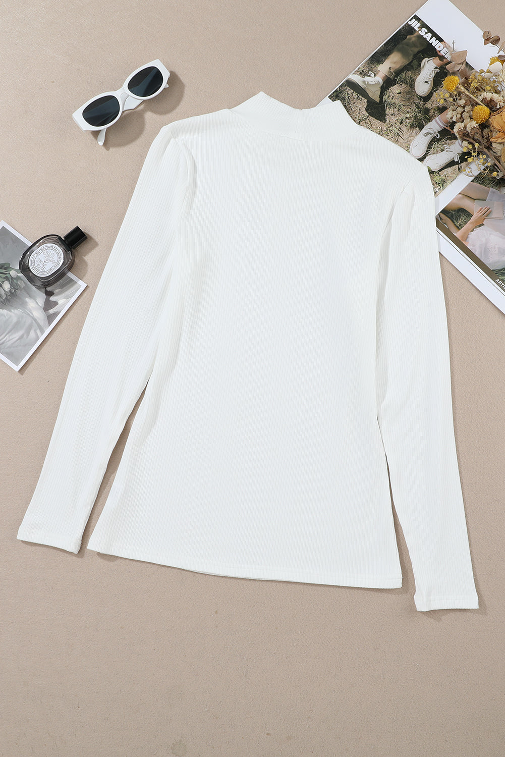 KaleaBoutique Stylish Ribbed Knit High Neck Long Sleeve Top - KaleaBoutique.com