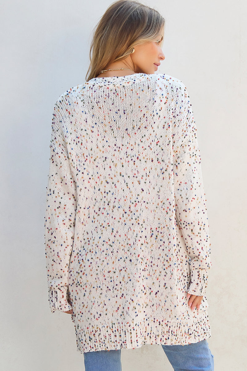 Confetti Rib Knit Long Sleeve Cardigan - KaleaBoutique.com