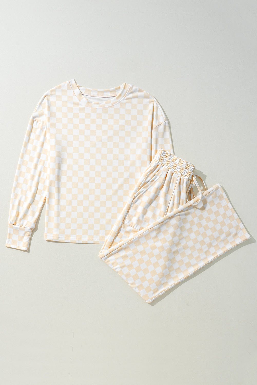 KaleaBoutique Stylish Comfortable Checkered Print Long Sleeve Top and Pants Lounge Set - KaleaBoutique.com