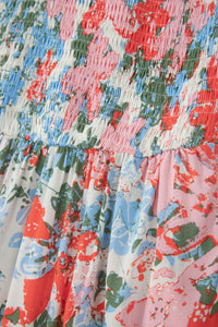 KaleaBoutique Comfortable Floral Print V Neck Contrast Trim Flutter Sleeve Long Dress - KaleaBoutique.com