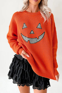 Drop Shoulder Long Sleeve Round Neck Halloween Sweater - KaleaBoutique.com