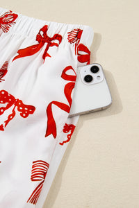 KaleaBoutique Stylish Christmas Bow Print Long 2pcs Pajama Set - KaleaBoutique.com
