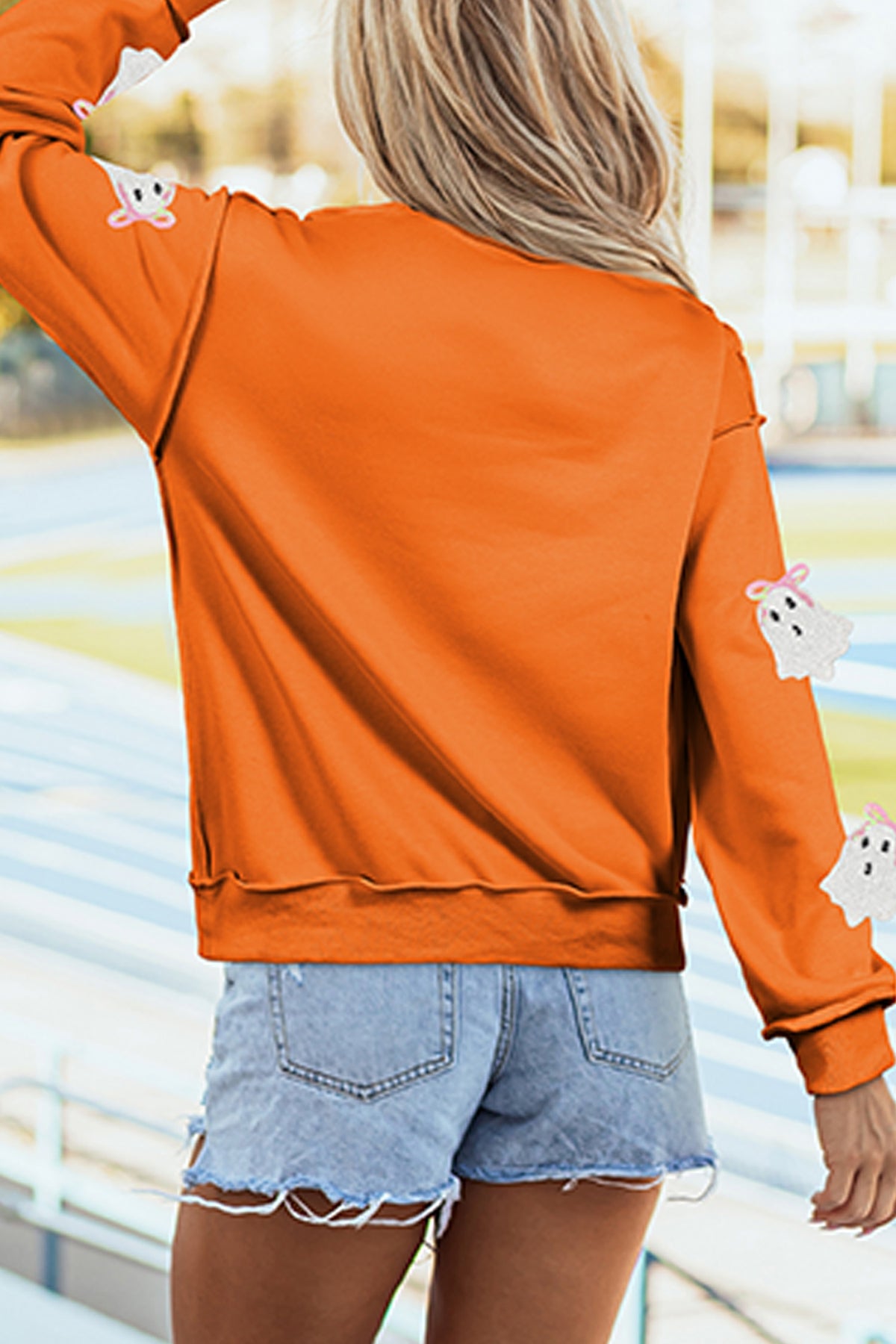 Carrot Sequin Ghost Halloween Sweatshirt - KaleaBoutique.com