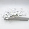 Floating Flower Wedding Hair Comb, Bridal White Flower Silver Hairpiece, Large Metal Floral Hairpin Headpiece - KaleaBoutique.com