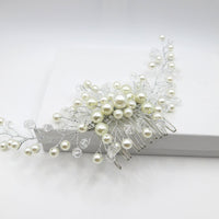 Floating Pearls Bridal Hair Comb, Crystal Wedding Hairpiece, Bridal White Pearl Decorative Hair Comb Headpiece - KaleaBoutique.com