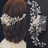 Floating Pearls Bridal Hair Comb, Crystal Wedding Hairpiece, Bridal White Pearl Decorative Hair Comb Headpiece - KaleaBoutique.com