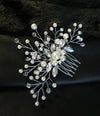 Floating Pearl Bridal Hair Comb, Wedding Floral Pearl Hairpiece, Small Decorative Hair Comb for Brides or Bridesmaids - KaleaBoutique.com