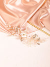 Floral Pearl Bridal Hairpiece, Wedding Wire Crystal Hair Vine, Bridal White Flower Headpiece - KaleaBoutique.com