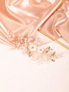 Floral Pearl Bridal Hairpiece, Wedding Wire Crystal Hair Vine, Bridal White Flower Headpiece - KaleaBoutique.com
