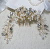 Floral Pearl Hair Comb, Bridal Rhinestone Hairpiece, Wedding Crystal Flower Decorative Hair Comb Headpiece - KaleaBoutique.com