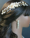 Floral Pearl Hair Comb, Bridal Rhinestone Hairpiece, Wedding Crystal Flower Decorative Hair Comb Headpiece - KaleaBoutique.com