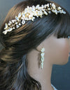 Floral Pearl Gem Hair Comb, Bridal Party Rhinestone Hairpiece, Wedding Crystal Flower Headpiece, Bridesmaid Rhinestone Hairpin Hair Comb - KaleaBoutique.com