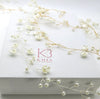 Floral Pearl Hair Vine, Wedding X-Long Flower Hair Wire, Bridal Long Pearl 40"L Hair Garland - KaleaBoutique.com