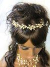 Floral Pearl Rhinestone Crystal Tiara, Bridal Gold Headband, Princess Cosplay Crown Tiara, Wedding Wire Head Wreath - KaleaBoutique.com