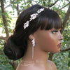 Floral Rhinestone Crystal Tiara, Wedding Silver Headband, Bridal Wire Head Wreath, Princess Cosplay Tiara - KaleaBoutique.com