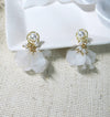 Floral White Petal Earrings, Wedding Bridal Flower Studs, Boho Fashion Dainty Studs for Bride or Bridesmaids - KaleaBoutique.com