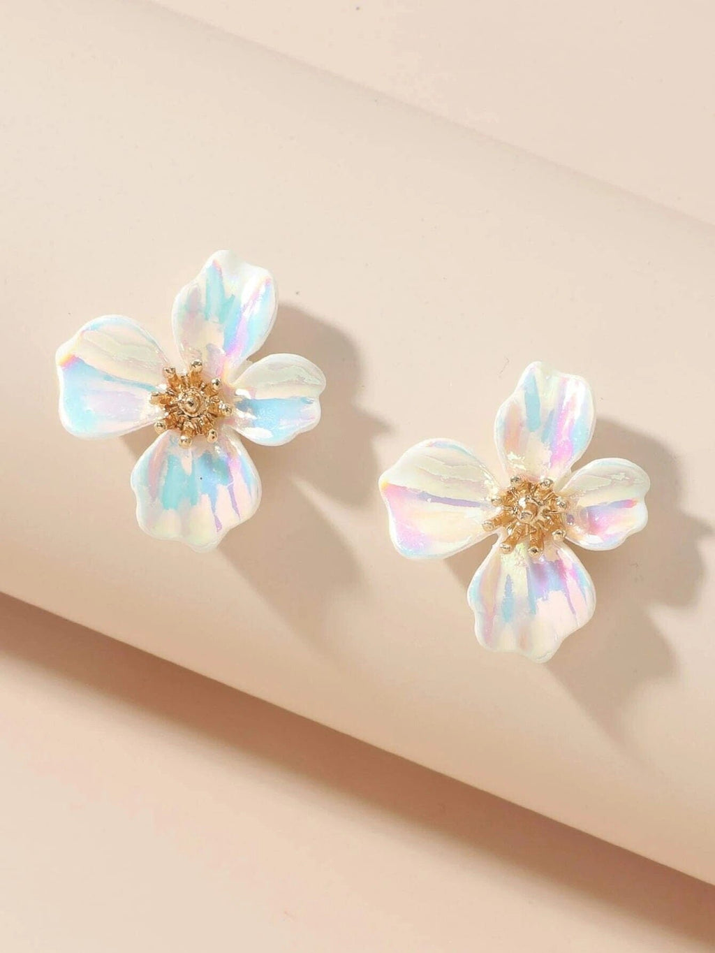 Florescent Oversized Multicolor Flower Studs, Bridal or Bridesmaid Statement Fashion Large Stud Earrings, Large Floral Studs - KaleaBoutique.com