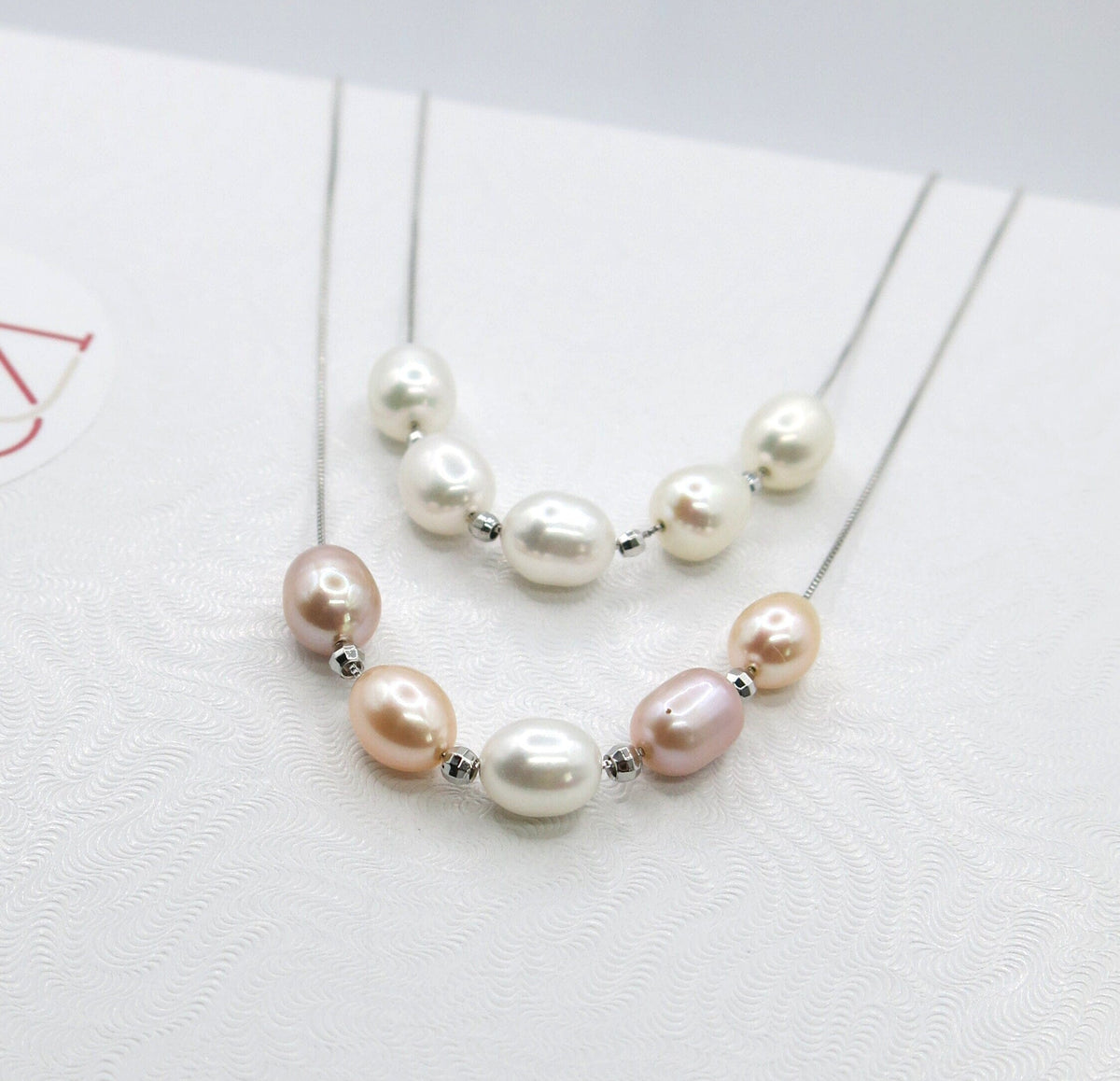 Freshwater Baroque Pearl Necklace, White Pink Natural Pearl Necklace, Pearl S925 Silver Necklace, Genuine Pearl Necklace - KaleaBoutique.com