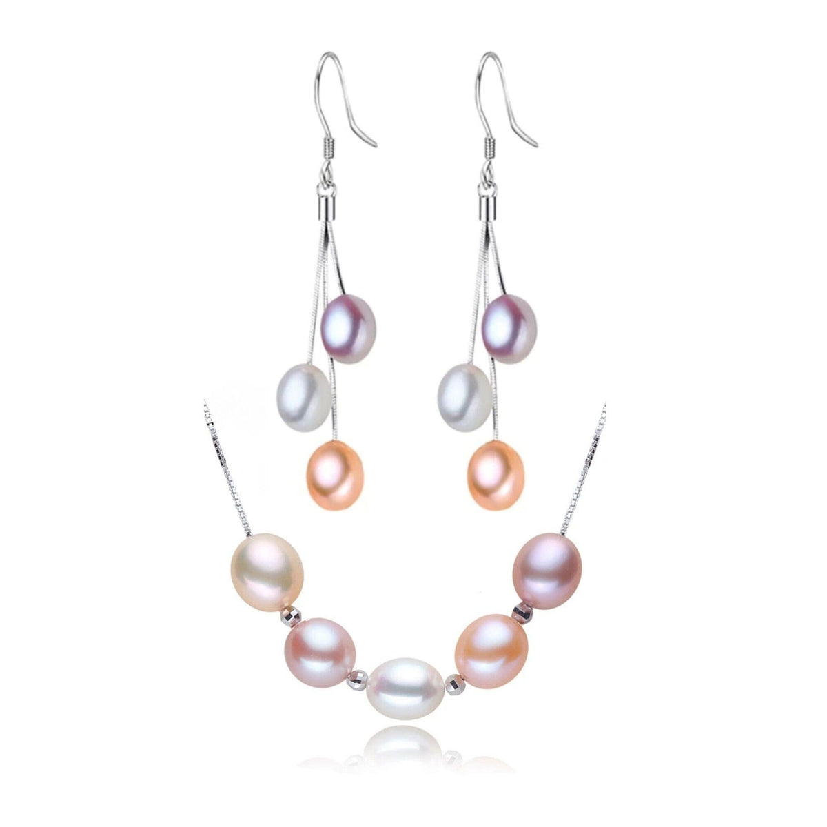 Freshwater Baroque Pearl Necklace, White Pink Natural Pearl Necklace, Pearl S925 Silver Necklace, Genuine Pearl Necklace - KaleaBoutique.com