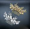 Gold Leaf Large Bridal Hair Comb, Wedding Decorative Hair Comb, Gold Branch Wedding Hairpiece - KaleaBoutique.com