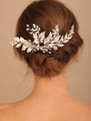 Gold Leaf Large Bridal Hair Comb, Wedding Decorative Hair Comb, Gold Branch Wedding Hairpiece - KaleaBoutique.com