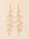 Gold or Silver Leaf Dangle Earrings, Wedding Long Earrings, Bridal Greek Goddess Earrings, Belly Dancer Beauty Earrings - KaleaBoutique.com