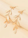 Gold or Silver Leaf Tassel Earrings, Wedding Dangle Earrings, Bridal Boho Greek Goddess Earrings, 4.5"L Belly Dancer Beauty Earrings - KaleaBoutique.com