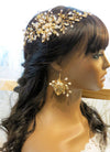 Crystal Pearl Large Bridal Hair Comb, Floral Wedding Rhinestone Hair Comb, Large Crystal Wire Hair Comb - KaleaBoutique.com