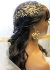 Crystal Pearl Large Bridal Hair Comb, Floral Wedding Rhinestone Hair Comb, Large Crystal Wire Hair Comb - KaleaBoutique.com