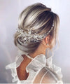 Crystal Pearl Large Bridal Hair Comb, Floral Wedding Rhinestone Hair Comb, Large Crystal Wire Hair Comb - KaleaBoutique.com