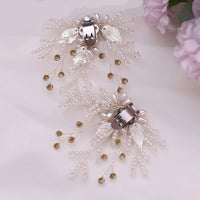Bridal Pearls and Crystals 2 PC Shoe Clip Set, Wedding Slipper Flower Clip on. Brides Sandal Shoe Clips - KaleaBoutique.com