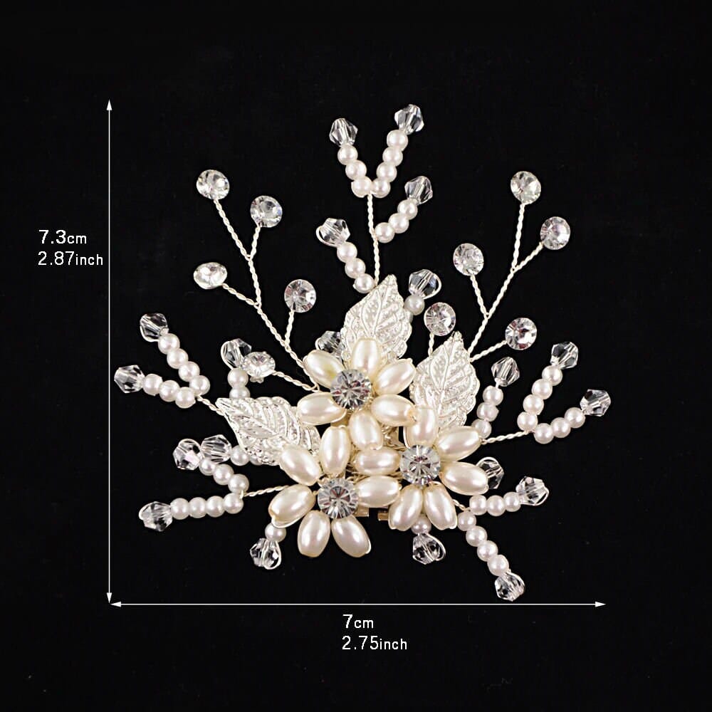 Bridal Pearls and Crystals 2 PC Shoe Clip Set, Wedding Slipper Flower Clip on. Brides Sandal Shoe Clips - KaleaBoutique.com