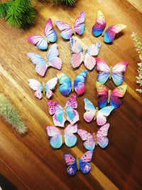 6 PC Silk Butterfly Hair Clip Set, Realistic Butterfly Fantasy Hairclips, Bridesmaid or Prom Party Butterfly Hairclip Set - KaleaBoutique.com