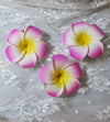 3 PC Plumeria Flower Hair Clip Set, Bridal White Or Pink Tropical Floral Hairpin Bohemian Hair Clips - KaleaBoutique.com